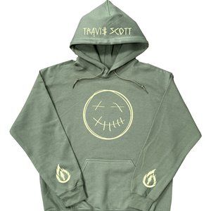 Travis Scott Hoodie Smile Face Military Green